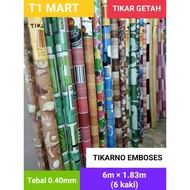 Tikar Getah PVC Tikarno 6M (6 Kaki) Tebal 0.4mm /Gulung Siap Potong PVC Floor Mat
