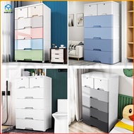 5 Tier Plastic Drawer Storage Cabinet  Wardrobe With Lock Almari Baju Plastic Clothes Drawer Cabinet Laci Baju Drawer Box Rak Baju