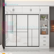 Wardrobe Wood Wardrobe Solid Sliding Doors 2 Doors Wardrobe Glossy Storage Cabinet Hewenhua5.Sg