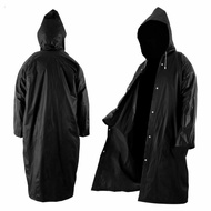 Adult Rainwear Jacket Men Women Outdoor Raincoat EVA Hooded Poncho coats black