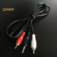 A&W 1.2m 3.9 Feet 3.5mm Plug Ja to 2RCA Male Audio Cable Splitter Phone to Speaker