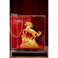 Dac Loc Gold Plated Bronze Horse Statue 23cm High, Gift CNY Binh Ngo 2026 (Red box included)