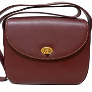 正品 Cartier 卡地亞 肩背包 Must de Cartier 鎖頭 皮革 酒紅色 日本直送