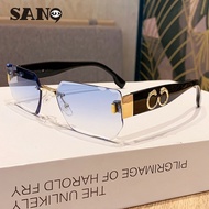 【Ready Stock】COD (San9)New Fashion Frameless Rhombus Frame Metal Sunglasses UV Protection