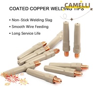 CAMELLI5Q 1Pcs MIG Nozzle Tip, 45mm 0.8/1.0/1.2mm Welding Contact Tips, Durable Copper Coating Prote