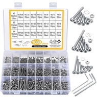 High quality 1080pcs Stainless Steel Screw Hexagon Hex Head Flat Washer With Nuts Wrench Assortment 