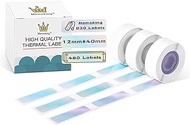D30 Labels - Mermaid Gradient Color Thermal Labels Self-Adhesive Sticker Label for Home Office Business, Compatible with Memoking/Phomemo D30 Label Maker, 12x40mm/0.47x1.57inch, 3 Rolls