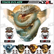 HIJAU Winshield HONDA PCX 160 visor Sticker NEW Dragon Image (032)/Green Dragon Winshield Sticker/Blue Dragon Winshield Sticker Image/Cool Dragon MAS Image Winshield Sticker/Sky Dragon visor Sticker