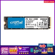 [sgstock] Crucial CT2000P2SSD8 P2 2TB 3D NAND NVMe PCIe M.2 SSD Black - [] []