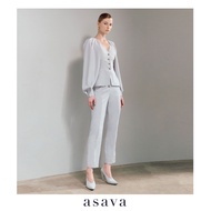 [asava ss25] Asava High-waisted Tapered Pants กางเกงผู้หญิง ทรงเทเปอร์ เอวสูง แต่งกระดุมหน้า กระเป๋า