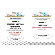 Topical A Level Self Made ( CHEMISTRY A2 ) - PAPER (4&5) By Ms.CHUK WY ( 2002-2024) PAST YEAR PAPER 