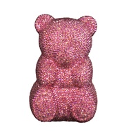 Boutique De FGG Novelty MINI Teddy Bear Animal Women Crystal Clutch Bags Party tail Rhinestone Handbags Evening Clutch Purse