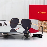 New Cartier Frameless Cut Toad Glasses Fashion Double-Beam Metal Luxury Sunglasses Sunglasses WM8802