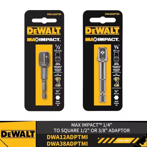DEWALT DWA12ADPTMI DWA38ADPTMI MAX IMPACT™ 1/4" TO SQUARE 1/2" or 3/8" ADAPTOR Power Tool Accessorie