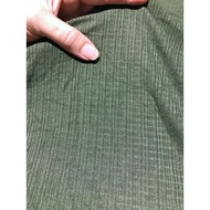 C444 - Moss green striped elastic fabric, 4-way stretch - SIZE 2M