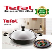 TEFAL ASIAN WOK (36cm/40cm). 🔥Non Stick Wok With Stainless Steel Lid