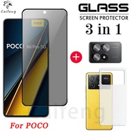 Anti-Spy Privacy 9D Full Tempered Glass For Xiaomi POCO C65 C55 C40 X6 Neo X5 X4 X3 NFC M6 Plus M5 M
