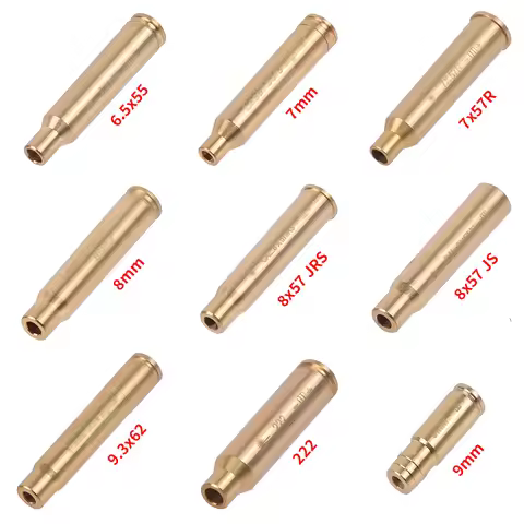 Red Laser Mirror Tactical Training Bullet Brass Drill Sighter Calible 12GA .223 .303 300WIN 6.5x55 7
