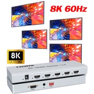 8K HDR HDMI Splitter 1x2 1x4 8K 60Hz HDMI 2.1 Splitter Video Distributor 1 in 2 3 4 out 4K 120Hz HDMI Switch for PC TV Xbox PS5