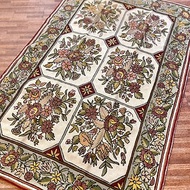 印度喀什米爾 手工刺繡羊毛大型地毯 182x121 — 古典玫瑰園