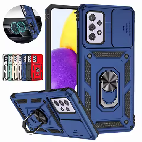 Funda For Samsung A52 5G Case Slide Camera Shockproof Armor Case For Galaxy A52 A52s A 52 Car Magnet