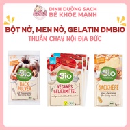 Baking powder, yeast, organic dmBio gelatin powder, domestic German vegan