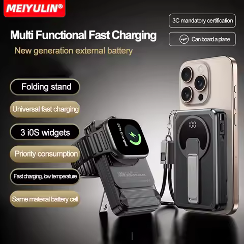 4 in 1 Magnetic 10000mAh Wireless Power Bank 35W Fast Charging Self Charging Multifunctional Powerba