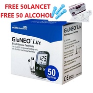 GLUNEO LITE BLOOD GLUCOSE TEST STRIPS 25S/ 50S FREE LANCET&amp;ALCOHOL