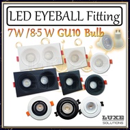 LED Recessed Eyeball Fitting Casing Complete Set with GU10 bulb and holder Adjustable frame