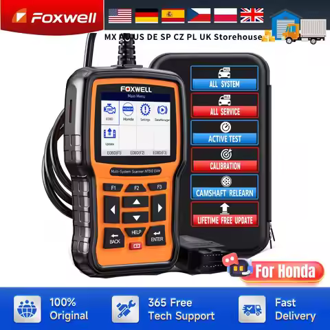 FOXWELL NT510 Elite fit for Honda Acura Full System OBD2 Scanner Diagnostic Tool Bi-Directional Code