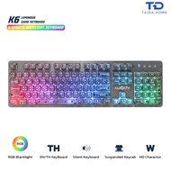 คีย์บอร์ด IWACHI Luminous RGB เสียงเงียบ แป้น EN/TH สำหรับเล่นเกม มีไฟ LED สีสัน