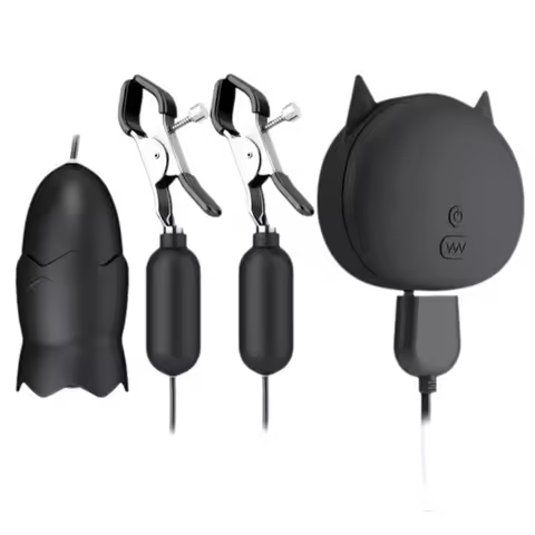 Double Jumping Egg Clitoris G-spot Breast Vibration Chest Massage Female Masturbator Three-point Vib