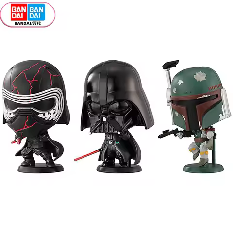 BANDAI In Stock Original Star Wars Gashapon Darth Vader Kylo Ren Mandalorian Assembly Anime Figures 