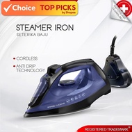 Swiss Thomas Cordless Iron Steamer with Self Cleaning Descale Ceramic Soleplate