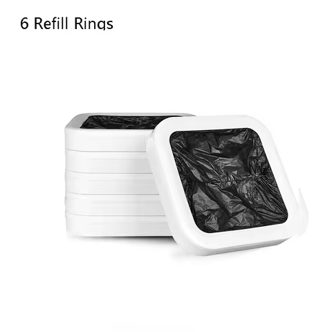 TOWNEW Smart Trash Can T1 Tair Original Replacement Garbage Bags 6 Refill Rings Auto Packing and Cha