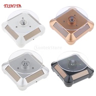 [Bilibili1] Solar Powered Rotating Display Turntable  LED Light for Jewelry Watch Phone, Save