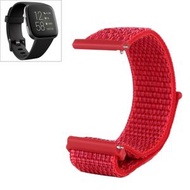 全城熱賣 - 適用於 Fitbit Versa / Versa 2 尼龍魔術貼錶帶（紅色）