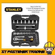 Stanley 26Pcs Socket Box Set STMT45503 12-Point BI Hexagonal Socket Wrench Set Spanner Set