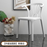 全城熱賣 - 塑膠靠背椅 餐椅加厚 椅子 化妝凳（青春白）