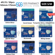 MEDICOS Slim Fit Size S/M 165 HydroCharge 4ply Surgical Face Mask (Assorted Color) 50’s