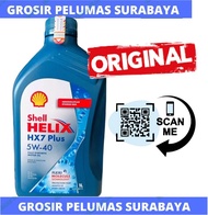 Oli Mesin bensin Diesel Original Barcode scan Shell Helix HX7 Plus 5W/40 5W-40 SN Plus botol 1 ltr