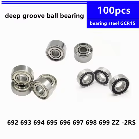 100pcs 692 693 694 695 696 697 698 699 ZZ -2RS miniature bearing 692ZZ 693ZZ 694ZZ 695ZZ 696ZZ deep 