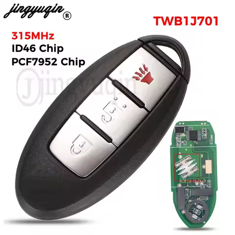 jingyuqin Keyless go for NISSAN TIIDA MARCH Micra Leaf Smart Remote Car Key 315MHz ID46 pcf7952 3But