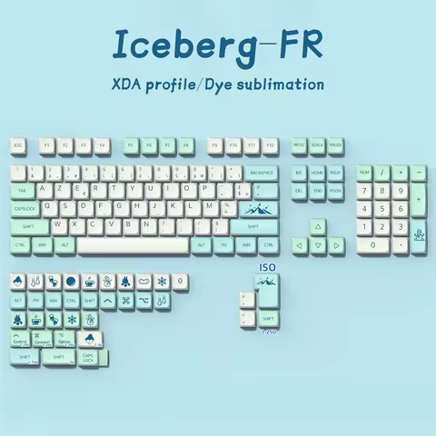 French FR Keycaps PBT XDA Keycap For Cherry MX Switch Gaming Mechanical Keyboard GMK67 Dye Sub Key C
