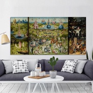 Bosch Hieronymus The Garden of Earthly Delight Poster, Classical Famous Painting Prints Wall Art Can