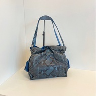 【98新🆕】Loewe稀有大限量🐍藍色蛇紋Flamenco福袋包 中號 單肩包