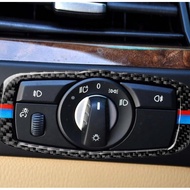 Inside Head Light Switch Carbon Fiber Sticker For BMW X5 E70/X6 E71E60 Car Decorative Trim Accessori