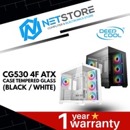 DEEPCOOL CG530 4F ATX CASE TEMPERED GLASS (BLACK / WHITE)