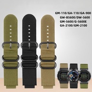 ♟♛﹉ For Casio G-SHOCK Nylon Strap DW5600 GW6900 DW-5600 GW-B5600 GA-110 GM-5600 GA2100 GM110 small steel gun Men's canvas watchband