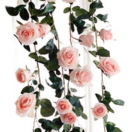 Greenbox 180 ซม.ดอกกุหลาบปลอมดอกไม้เถาไม้เลื้อย String บ้านที่แขวนตกแต่งงานแต่งงาน